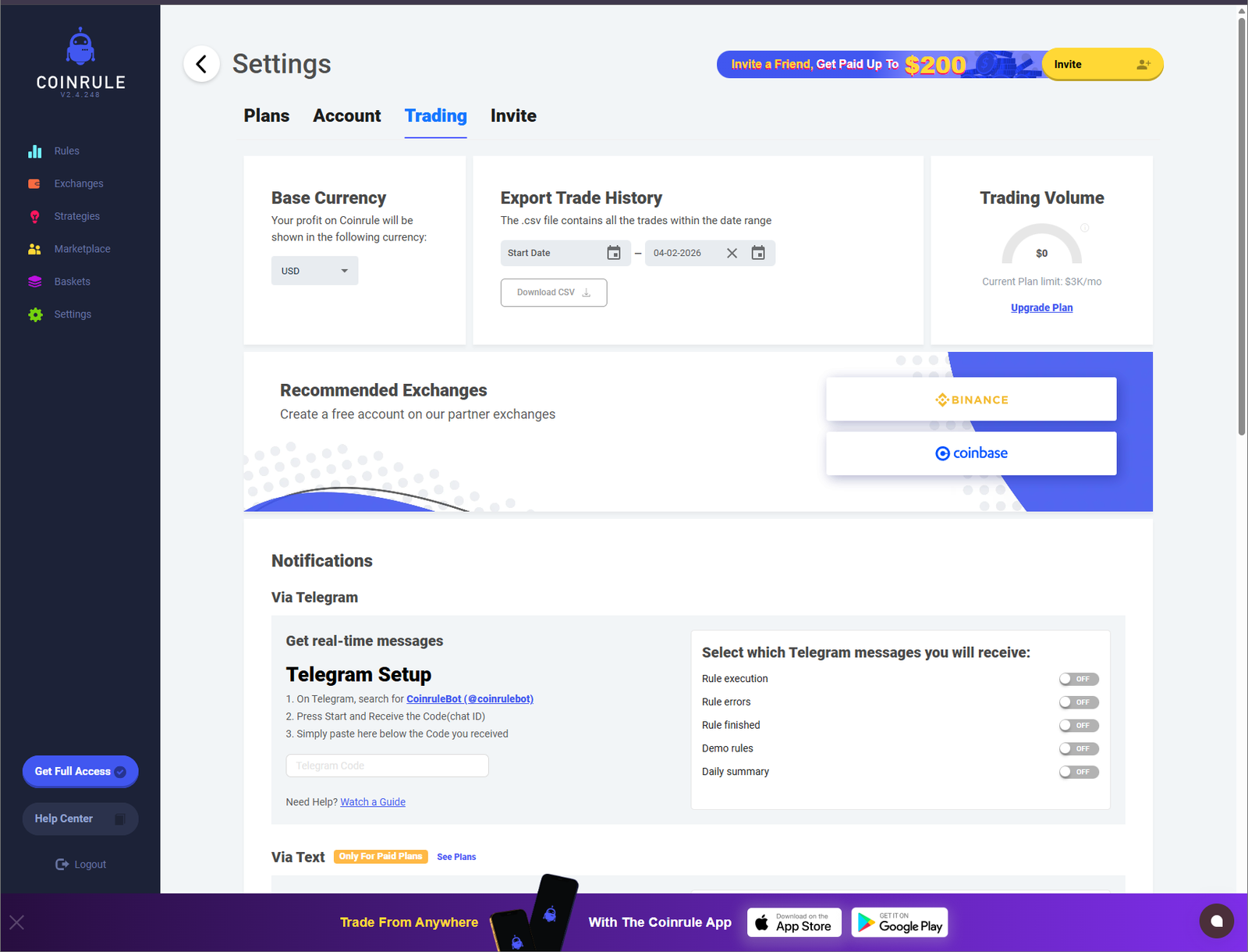 Coinrule platform screenshot 09